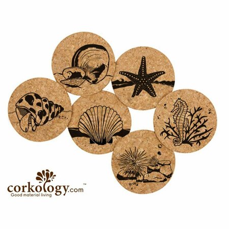 CORKOLOGY Marine Life Cork Coaster Sets CO99630